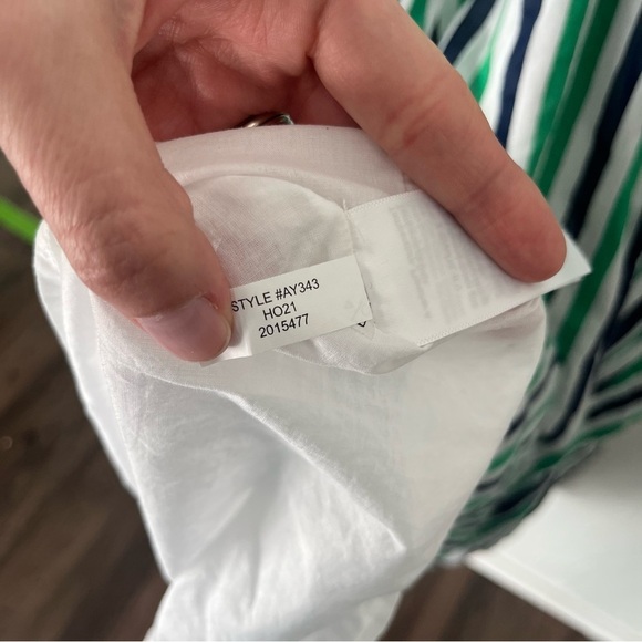 J. Crew Dress Women's XL Factory Striped Ruffle Tiered Midi Beachy AY343 - Picture 8 of 9